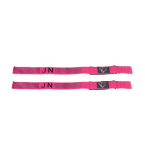 heavy duty lifting straps with rubberized grip pink